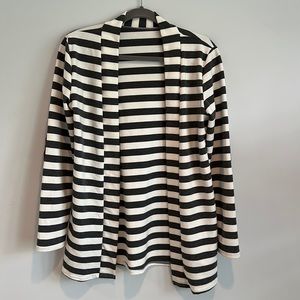 Stripped Cardigan with brown elbow pack